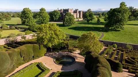 View of Raby Castle from The Walled Garden