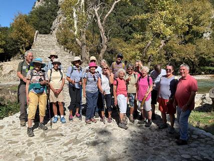 Members of the Isle of Wight Ramblers group in Eprius, Greece