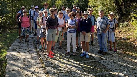 Members of the Isle of Wight Ramblers group in Eprius, Greece