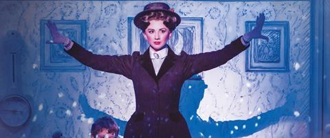 Zizi Strallen as Mary Poppins in the 2015 tour performing Playing the Game 