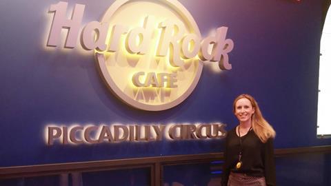 GLT editor Keeley Rodgers at the launch of the Hard Rock Cafe Piccadilly Circus