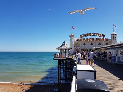 Brighton Palace Pier on a sunny day.