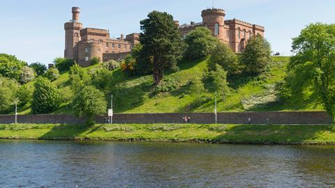 Exterior of Inverness Castle in Scotland