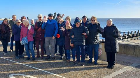 Milton Village Community Association group members on the seafront