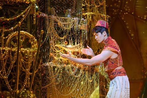 Gavin Adams as Aladdin in the UK tour