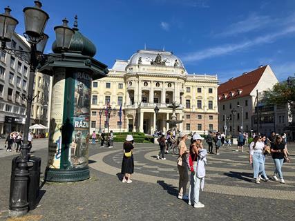 The city centre of Bratislava in Slovakia.