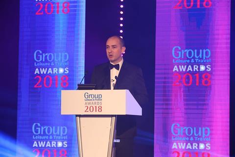 Rob Yandell at Group Leisure & Travel Awards 2018