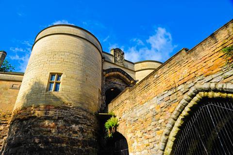 Exterior of Nottingham Castle on a sunny day