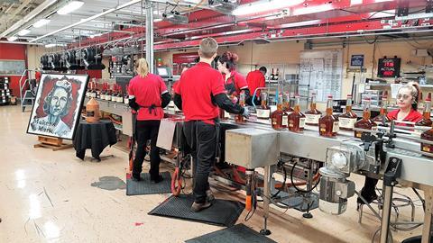 The production line at Maker's Mark Distillery, Loretto, Kentucky