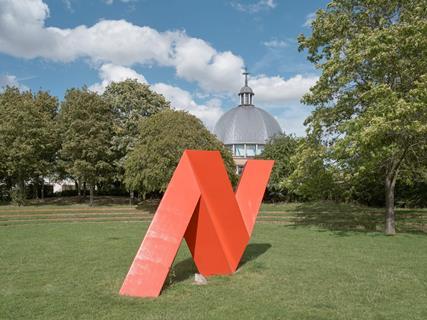 A sculpture at Fred Roche Gardens in Milton Keynes