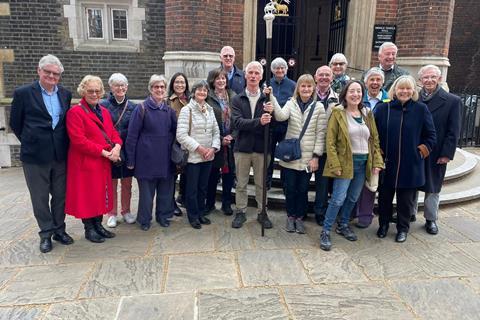 Members of Knole U3A at Middle Temple Hall in London
