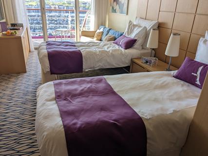 There are 713 cabins on board Ambition including 78 single sole occupancy cabins with various grades. This is a Junior Suite.