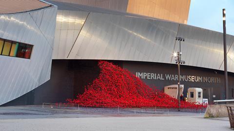 Poppies Wave display at Imperial War Museum North