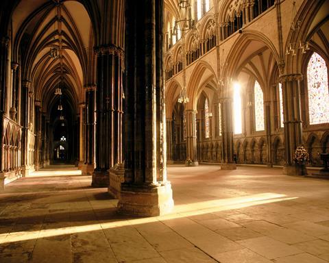A beautifully lit interior image of Lincoln Cathedral