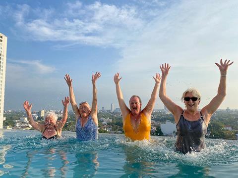Olivia Goodfellow and her group members in Colombo, Sri Lanka