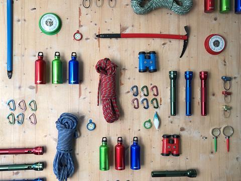 Julie Peasgood's climbing equipment for Up at the O2