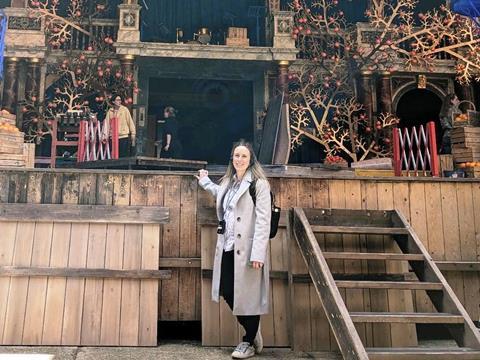Keeley at The Globe Theatre