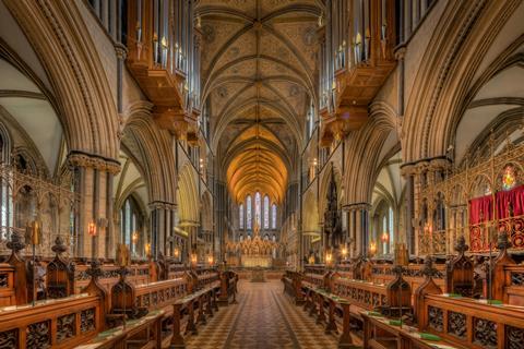 The interior of Worcester Cathedral