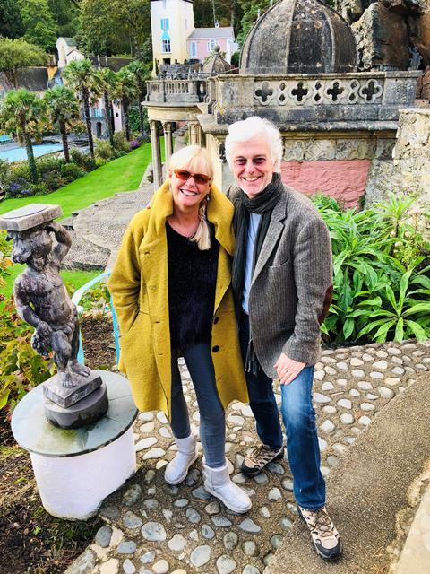 Julie and her husband Patrick in Portmeirion