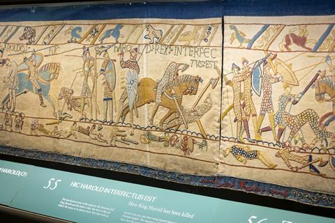Close up of Britain's Bayeux Tapestry
