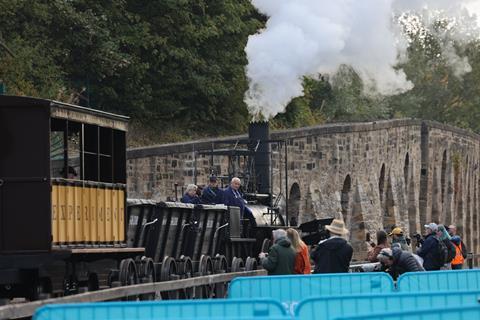 A steam train at Stockton & Darlington Railway