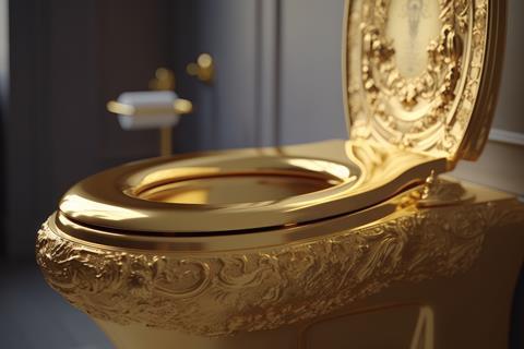 Gold ornamental toilet