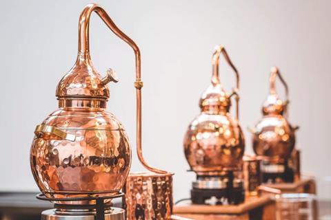 The copper stills at Exeter Gin