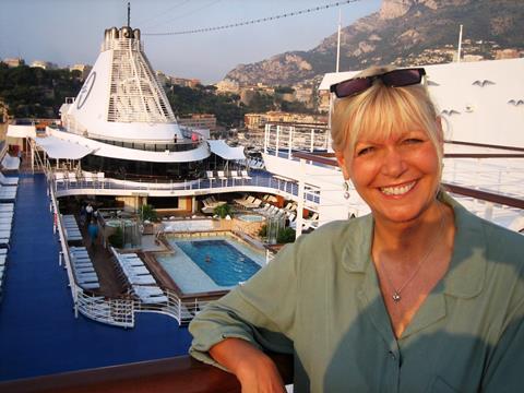 Julie Peasgood on a cruise ship