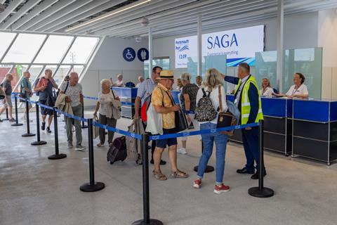 Passengers in the new check-in at Portsmouth International Port