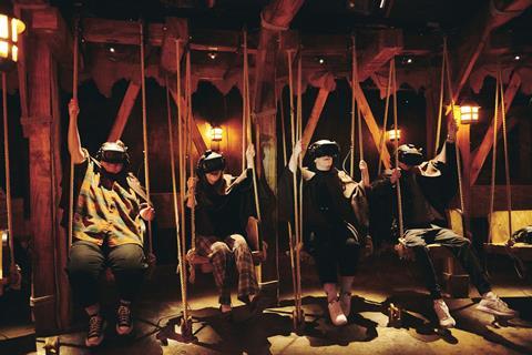 A group taking part in the Gunpowder Plot immersive experience in London