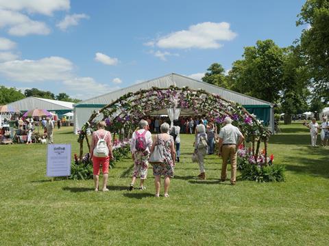 Flower archway at Blenheim Palace Flower Show