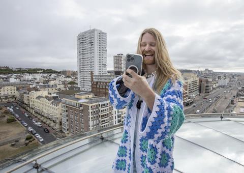 Sam Ryder on top of Brighton i360