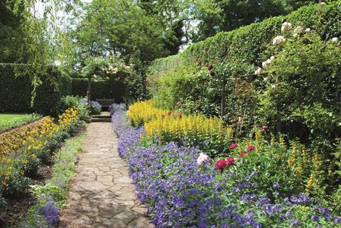 Garden path in spring