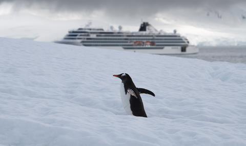 Viking Expedition Ship in Antarctica