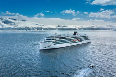 Viking Expedition Ship in Antarctica