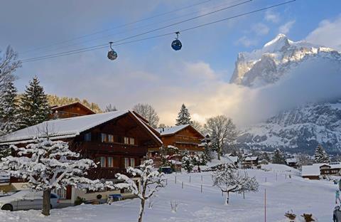 Grindelwald, a village in Switzerland’s Bernese Alps, in Winter 