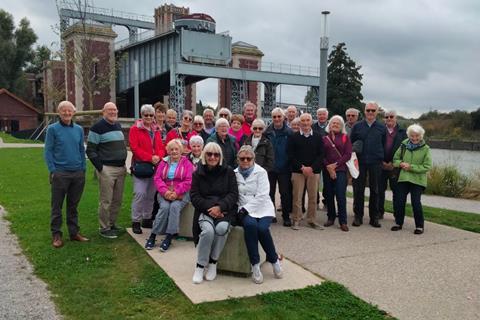 King's Cliffe Old Blokes Club at Fontinette Boat Lift in Saint-Omer