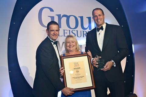 Lin Wilson collecting her GTO of the Year Award in 2013