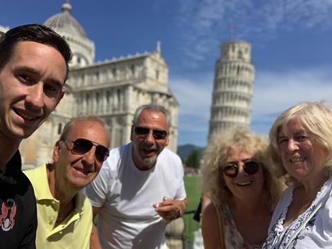 GTO of the Year finalist Linda Hubbard with members during a visit to Pisa, Italy