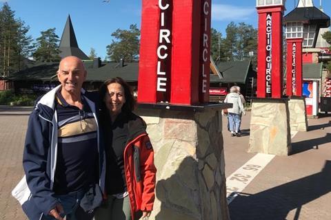 GTO Dave Hartle and wife Jacqui on their prize Scandinavian cruise in the Arctic Circle