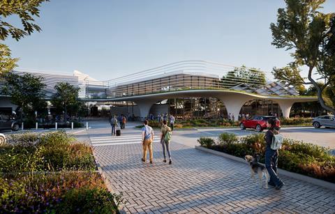 View from car park of LeShuttle terminal transformation