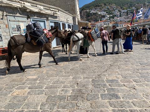 At the car-less island of Hydra, the transport is with mules