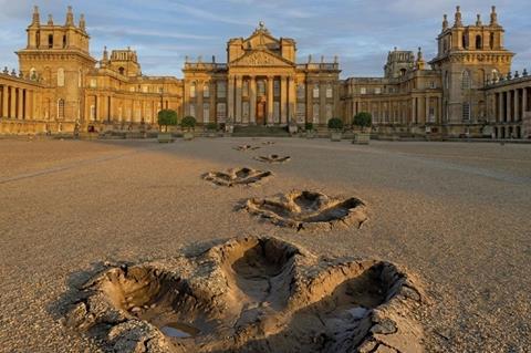 Dinosaur footprints in front of Blenheim Palace