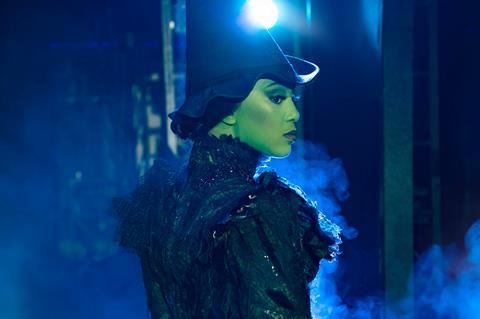 Alexia Khadime as Elphaba in the London production of Wicked the Musical.