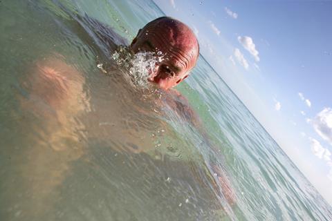 Man swimming in the sea