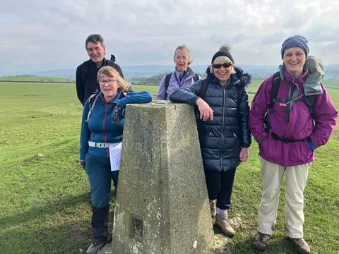 GTO Marian Durbidge and others during a walking holiday with HF Holidays.