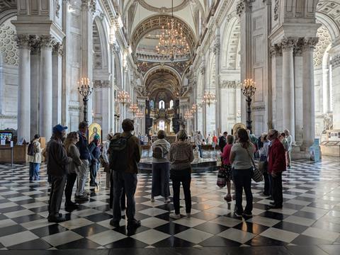 Group stood in St Paul's Cathedral