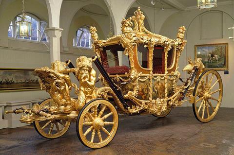 Gold State Coach at the Royal Mews, Buckingham Palace
