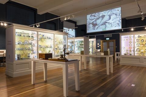 A view of the ground floor gallery at the Museum of Royal Worcester