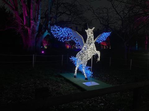A light installation at Glow Marwell in Hampshire